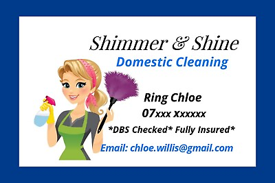 #ad BUSINESS CARDS FOR HOUSE CLEANING DOMESTIC HELP HOME CLEARANCE GBP 8.99