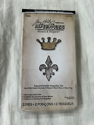 #ad Tim Holtz Alterations Moves amp; Shapers 2 Dies Mini Crown amp; Fleur Set New $19.95