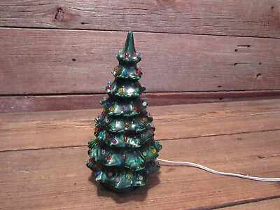 #ad Vintage Ceramic Christmas Tree 9 3 4quot; Tall Base Signed Tested Working Great $79.99