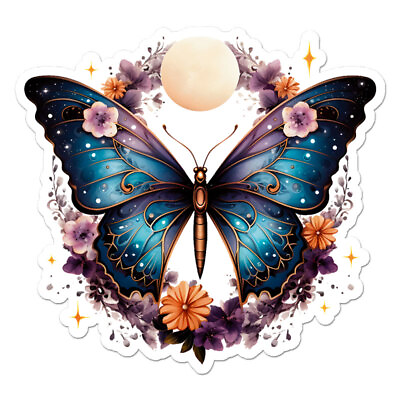 #ad Butterfly Stars Moon Vinyl Decal Sticker Indoor Outdoor 3 Sizes #11204 $7.95