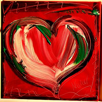 HEART LARGE ART expressionist Abstract Modern Original Oil Painting GHR56 $156.00