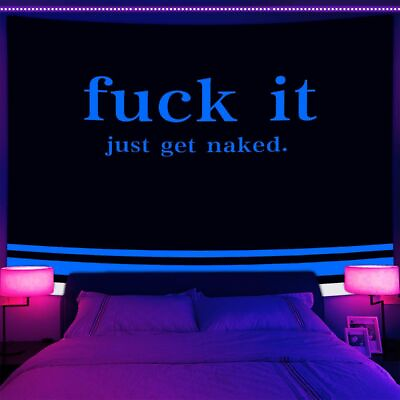 #ad Funny Large Wall Art Poster Blacklight Tapestry UV Reactive Wall Hanging Fabric $14.99