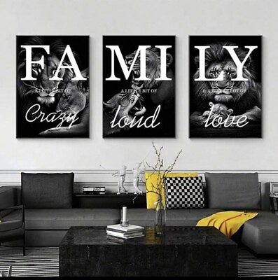 #ad #ad Art Wall Canvas Family 3pcs Home Decor Poster $25.00