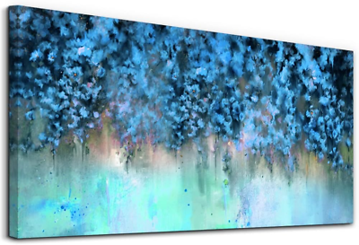 #ad Abstract Wall Decor For Living Room Bedroom Wall Art Paintings Blue Abstract $60.99