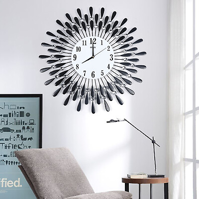 #ad Nordic Luxury Wall Clock 3D Metal Living Room Art Watch Modern Design Home Decor $40.90