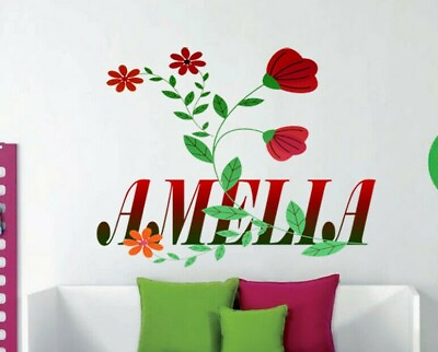 #ad #ad Flowers Custom name wall decal personalized sticker nursery decal baby $99.99