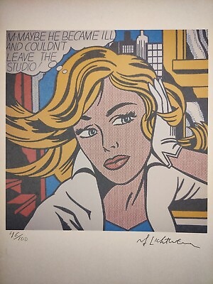#ad COA Roy Lichtenstein Painting Print Poster Wall Art Signed amp; Numbered $149.95