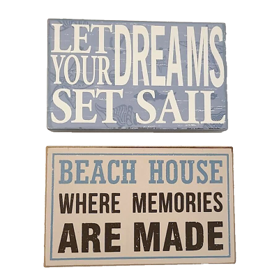 #ad Nautical Coastal Beach House Home Decor Wall Art Signs Free Standing or Hanging $10.95