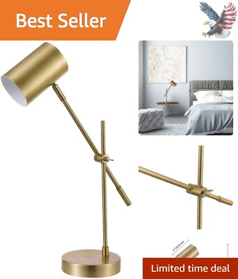 #ad Stylish Desk Table Lamp in Matte Brass with Adjustable Height for Modern Spaces $89.99