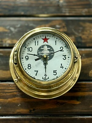 #ad #ad Original Vintage Old CCCP Ship Salvaged Russian Antique Submarine Wall Clock $180.00