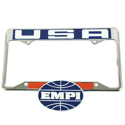 #ad Empi 6460 Vw Bug Rear Vintage Style License Plate Frame. Empi Logo $30.95