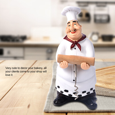 #ad #ad Cute Chef Statue Figurine Ornaments Vintage Home Decor Kitchen Restaurant EY $23.41