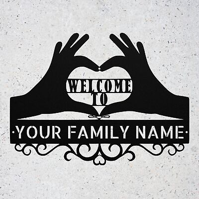 #ad #ad Personalized Welcome Metal Wall Art Sign Custom Family Name Home Decor Signs $49.95