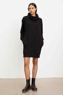 #ad VELVET By Graham amp; Spencer Yara Soft Fleece Hoodie Dress Black S $249 F3 $54.00