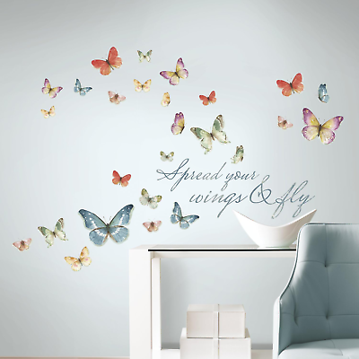 #ad RMK3263SCS Lisa Audit Butterfly Quote Peel and Stick Wall Decals $21.55