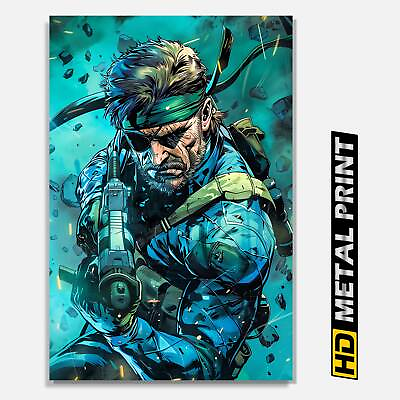 #ad Metal Gear Solid Snake Wall Decor Gaming Art Metal Print Gamer Room Decor $34.99