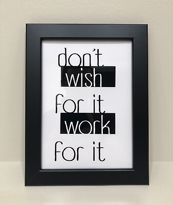 #ad Modern Wall Art ALREADY IN FRAME Home Decor inspirational quotes Hard Work 1p $9.00