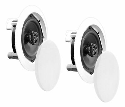 #ad Pyle PDIC81RD In Wall In Ceiling 8#x27;#x27; 2 Way Speakers White Pack of 2 $21.00
