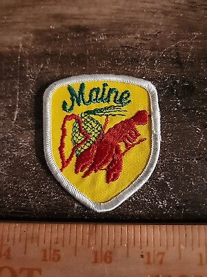 #ad Vintage State of Maine Sew On Patch FREE SHIPPING $4.69