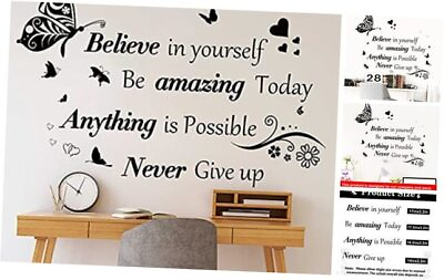 #ad Inspirational Wall Stickers Quotes Letter Wall Art Stickers Motivational $17.64
