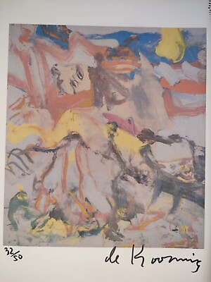 #ad COA Willem de Kooning Painting Print Poster Wall Art Signed Pop Art Unframed $74.95