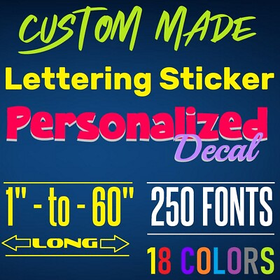 Custom Text Vinyl Lettering Sticker Decal Personalized Window Wall car Truck 2 $22.99