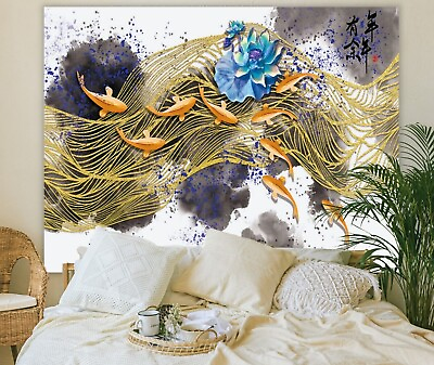 #ad Modern Abstract Wall Art for Bedroom Decor; Large Fabric Wall Covering Backdrop $21.99