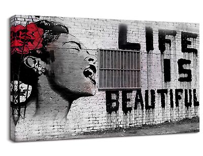 #ad Canvas Wall Art for Living Room PIY Home Decor of Life is Beautiful Quote Pi... $173.39