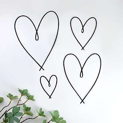#ad #ad 4 Pieces Metal Heart Wall Art Décor Love Heart Wall Decoration Sign Metal Wa... $28.99