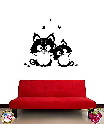 #ad Wall Stickers Vinyl Decal Cats Kitty Butterfly Pets For Living Room z1718 $29.99