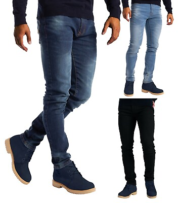 Men#x27;s Slim Fit Jeans Skinny Stretch Denim Pants $23.99