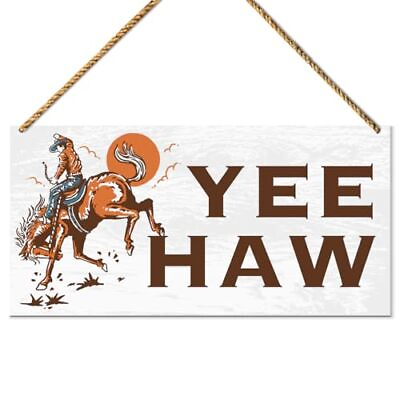 #ad Western Sign Wood Decor Farmhouse Rodeo Hanging Sign Decoration for Home Livi... $24.17