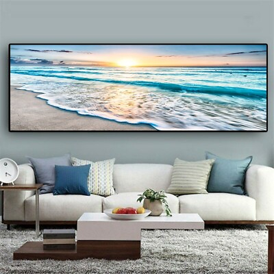 #ad Sea Beach Landscape Posters Prints Canvas Painting Canvas Wall Art Wall Pictures $11.95