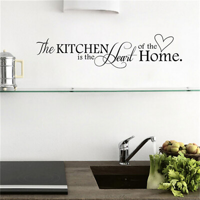 #ad Kitchen is the Heart of Home Wall Stickers Quote Removable Wall Decal Decor .t2 $7.08