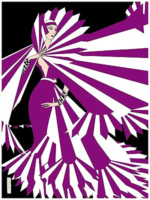 #ad Decorative Poster.Interior wall art design.Art Decor.Deco Girl.Purple.3886c $54.00