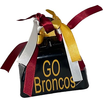 #ad Go Broncos NFL Football Team Cow Bell Fan Handmade Cheer Decor Black $14.99