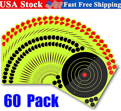 #ad 60pcs Shooting Target Rifle Gun Adhesive Stick Splatter Reactive Practice Range $23.89