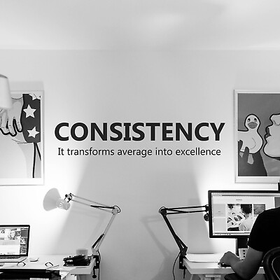 #ad #ad Consistency Wall Decal Sticker Office Decor Quote Vinyl Inspirational Wall Art $24.97