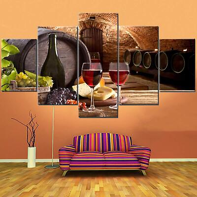 #ad Wine Wall Art Decor for Kitchen Dining Room Grapes Fruit Canvas Wine Bottle P... $86.48