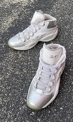 #ad Reebok Question Mid 25 Anniversary Shoes GX8563 White Silver Men Size 10 Iverson $49.99