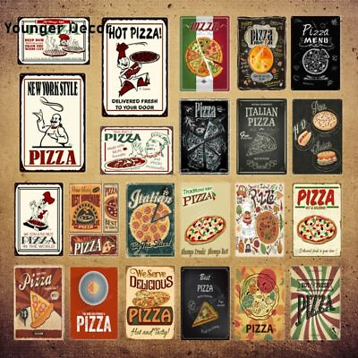 #ad #ad Pizza Menu Metal Signs Eco Friendly Vintage Decor Wall Poster Shop Home Kitchen $19.99
