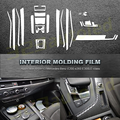 #ad For Mercedes Class E 2009 2013 Carbon Fiber Full Interior Trim Cover Trim Black $37.99