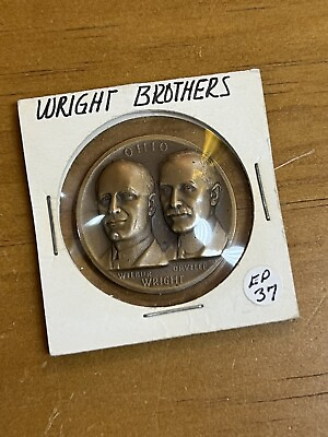 #ad Medallic Art Co Statehood Bronze Medal Wright Brothers Ohio ED37 $12.99
