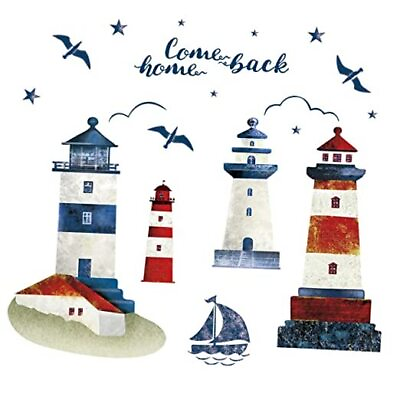 #ad #ad Lighthouse Wall Decals Seagull Sailboat Wall Stickers for Living Room Bedroom $24.14