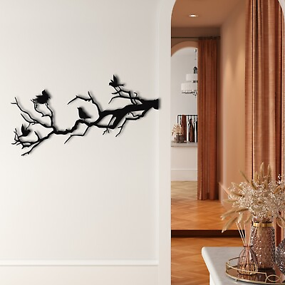#ad Birds on Branch Metal Wall Art Metal Tree Wall Art Wall Hangings Wall Decor $164.90