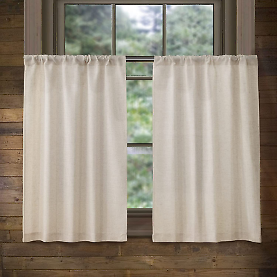 #ad Valea Home Linen Kitchen Curtains 36 Inch Length Rustic Farmhouse Crude Short Ca $35.87