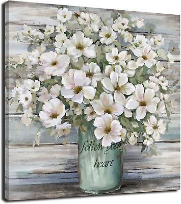 #ad Bathroom Wall Decor Art Country Style Canvas Flower Pictures Print Farmhouse Vin $57.99
