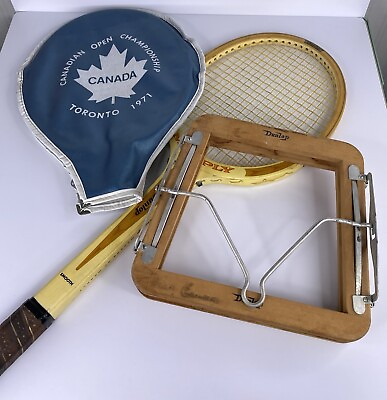 #ad Dunlop MaxPly Fort Vintage Tennis Racquet Med 4 1 2quot; Grip With Guard amp; 1971 Case $38.00