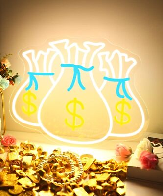 #ad Money bags Neon Sign Purse Strings Led Neon Light Wall Decor for Bedroom Shop $34.96