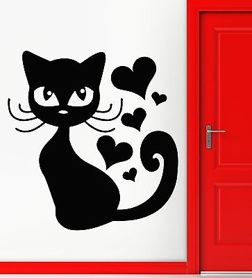 #ad Cat Kitten Wall Stickers Love Romantic Cute Vinyl Decal Animal Teen Girl ig180 $69.99